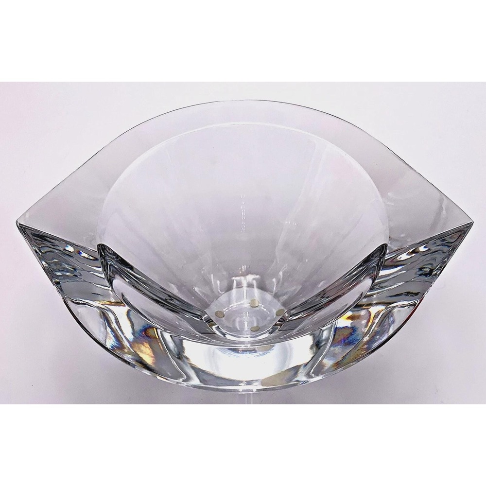 Orrefors Crystal‎ Bowl by Jan Johansson – Signed Heavy Glass Art, 1990s - Picture 7 of 15